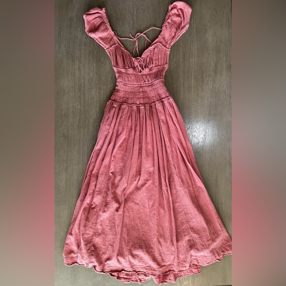Free People Feeling Bonita Midi Dress Backless Pink Rose XS - Picture 4 of 14